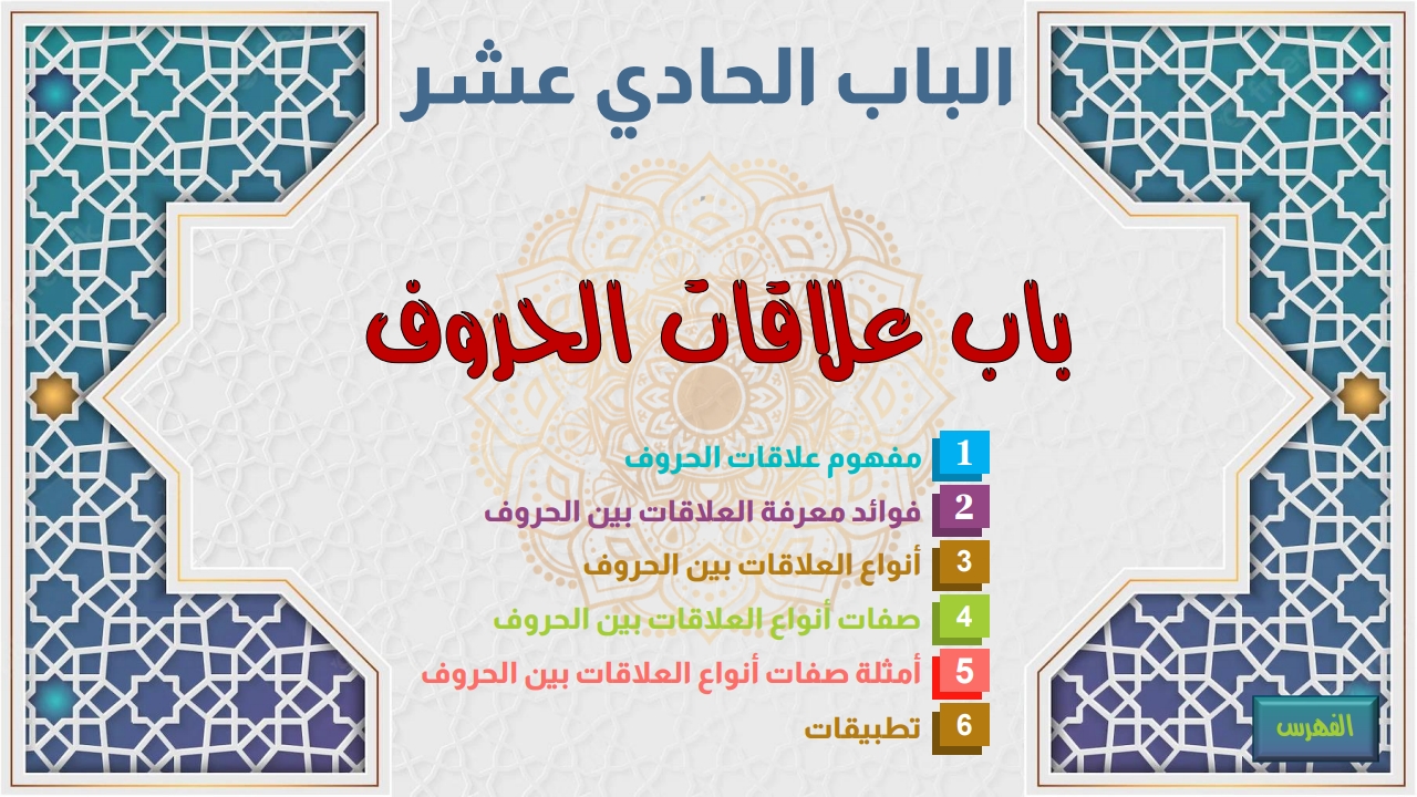 تعريف علاقات الحروف - الصفحة 1